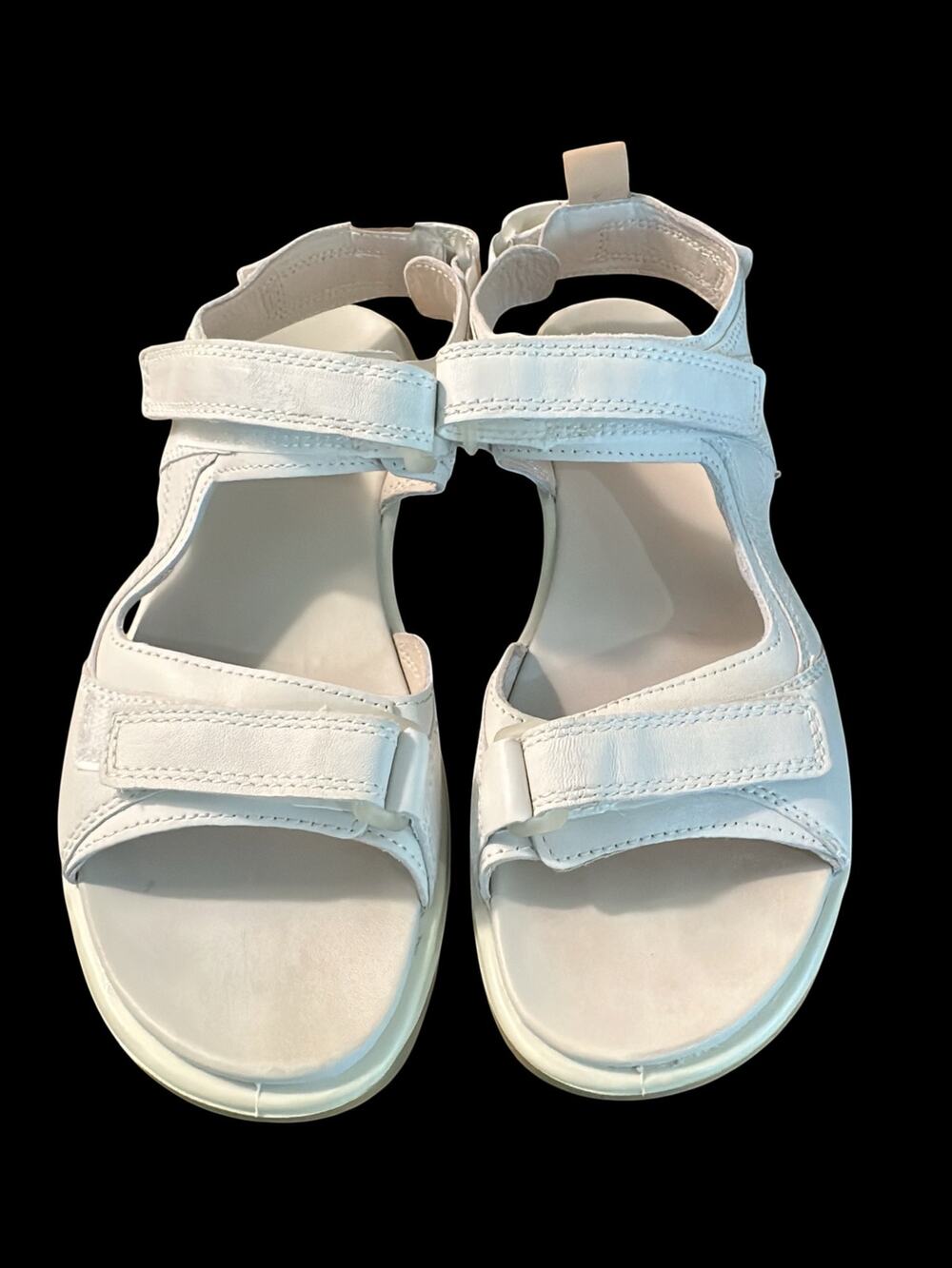 ECCO Offroad Yucatan Receptor White Leather Sport Hiking Sandals Womens Size 10